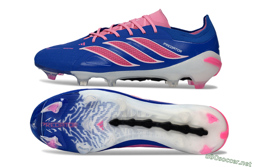 Men's Adidas Predator 26 Elite FG Football Boots - Blue/Electric Pink/White 1