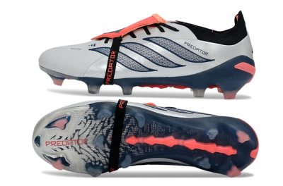 Men's Adidas Predator 26 Elite Fold-Over Tongue FG Football Boots - White/Midnight Blue/Flame Orange