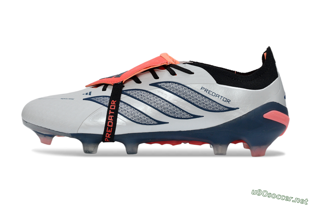 Men's Adidas Predator 26 Elite Fold-Over Tongue FG Football Boots - White/Midnight Blue/Flame Orange 0
