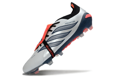 Men's Adidas Predator 26 Elite Fold-Over Tongue FG Football Boots - White/Midnight Blue/Flame Orange