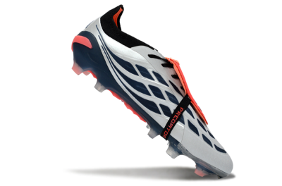 Men's Adidas Predator 26 Elite Fold-Over Tongue FG Football Boots - White/Midnight Blue/Flame Orange