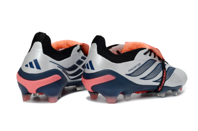 Men's Adidas Predator 26 Elite Fold-Over Tongue FG Football Boots - White/Midnight Blue/Flame Orange