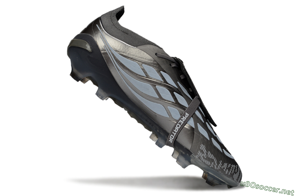 Men's Adidas Predator 26 Elite Fold-Over Tongue FG Football Boots - Black/Steel Grey/White 4