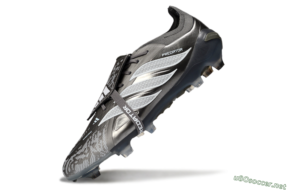 Men's Adidas Predator 26 Elite Fold-Over Tongue FG Football Boots - Black/Steel Grey/White 5
