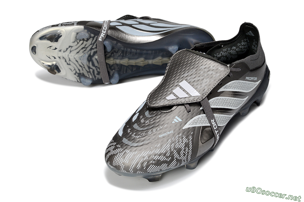 Men's Adidas Predator 26 Elite Fold-Over Tongue FG Football Boots - Black/Steel Grey/White 3