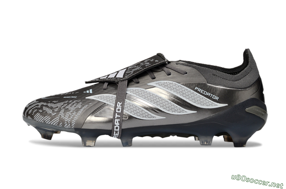 Men's Adidas Predator 26 Elite Fold-Over Tongue FG Football Boots - Black/Steel Grey/White 0