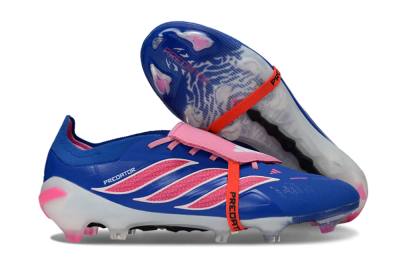 Men's Adidas Predator 26 Elite Fold-Over Tongue FG Football Boots - Blue/Neon Pink/White