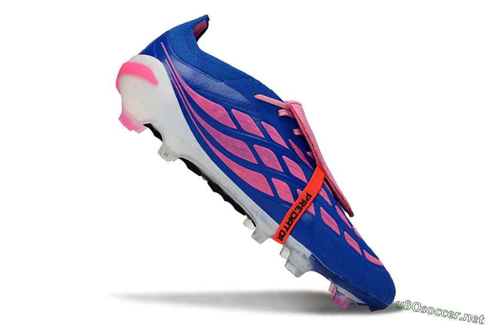Men's Adidas Predator 26 Elite Fold-Over Tongue FG Football Boots - Blue/Neon Pink/White 4