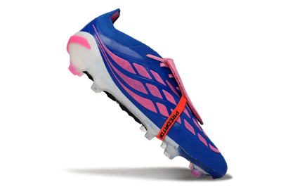 Men's Adidas Predator 26 Elite Fold-Over Tongue FG Football Boots - Blue/Neon Pink/White