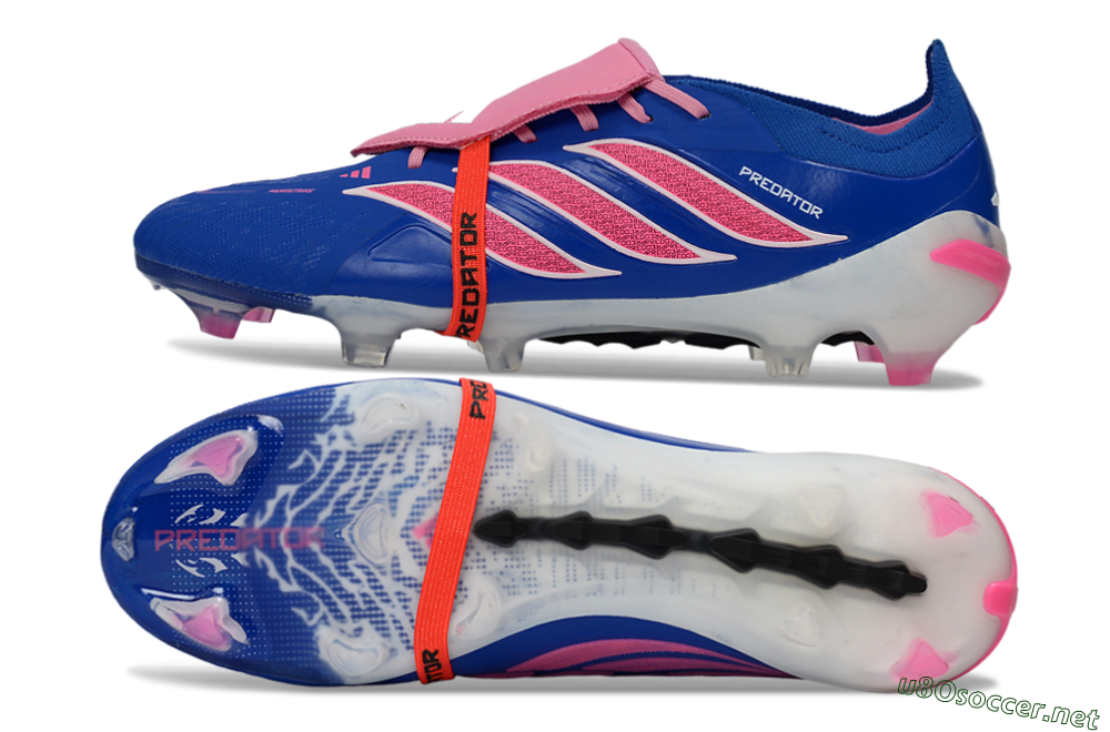 Men's Adidas Predator 26 Elite Fold-Over Tongue FG Football Boots - Blue/Neon Pink/White 1