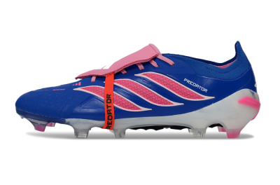 Men's Adidas Predator 26 Elite Fold-Over Tongue FG Football Boots - Blue/Neon Pink/White