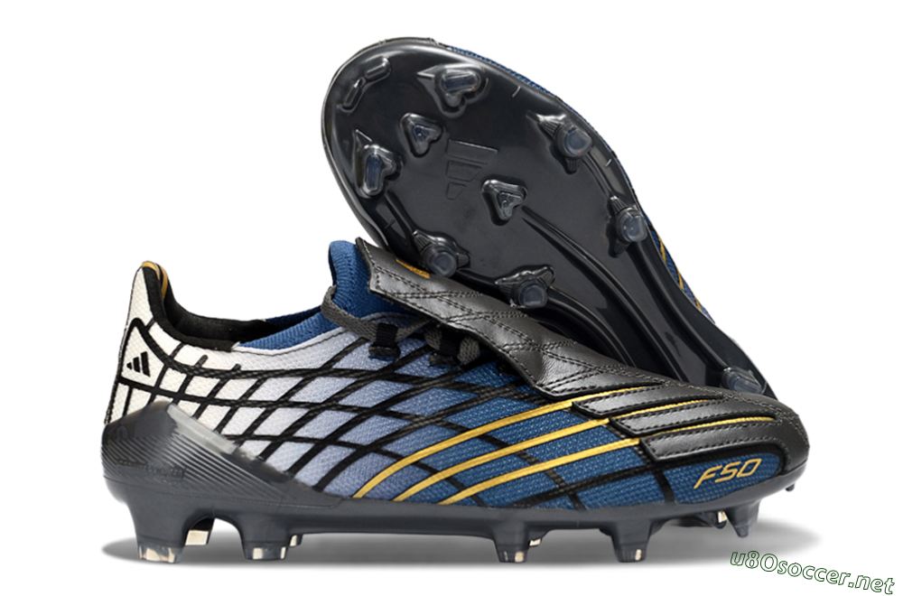 Unisex Adidas F50 Elite FG Football Boots - Blue/Golden Yellow/Black 2