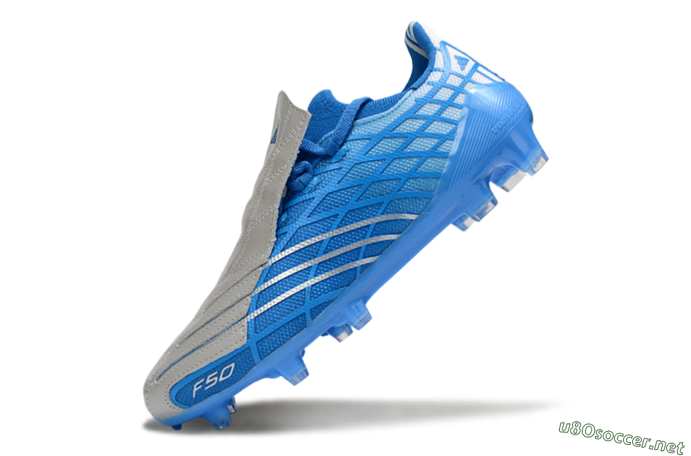 Unisex Adidas F50 Elite FG Football Boots - Blue/Sky Blue/Steel Gray 5