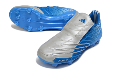 Unisex Adidas F50 Elite FG Football Boots - Blue/Sky Blue/Steel Gray