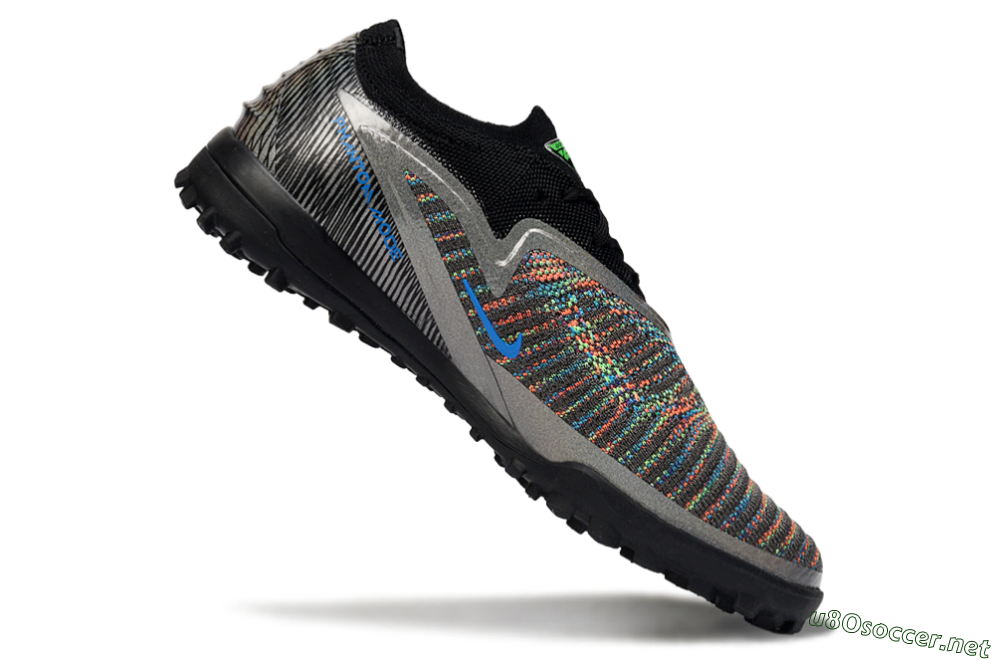 Unisex Nike Phantom 6 Low Elite TF Football Shoes - Black/Vibrant Green/Coral Red 4