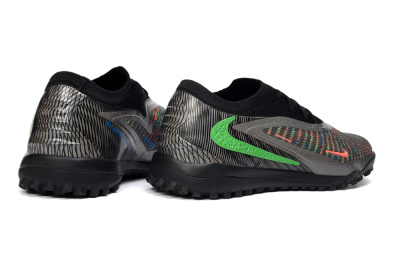 Unisex Nike Phantom 6 Low Elite TF Football Shoes - Black/Vibrant Green/Coral Red
