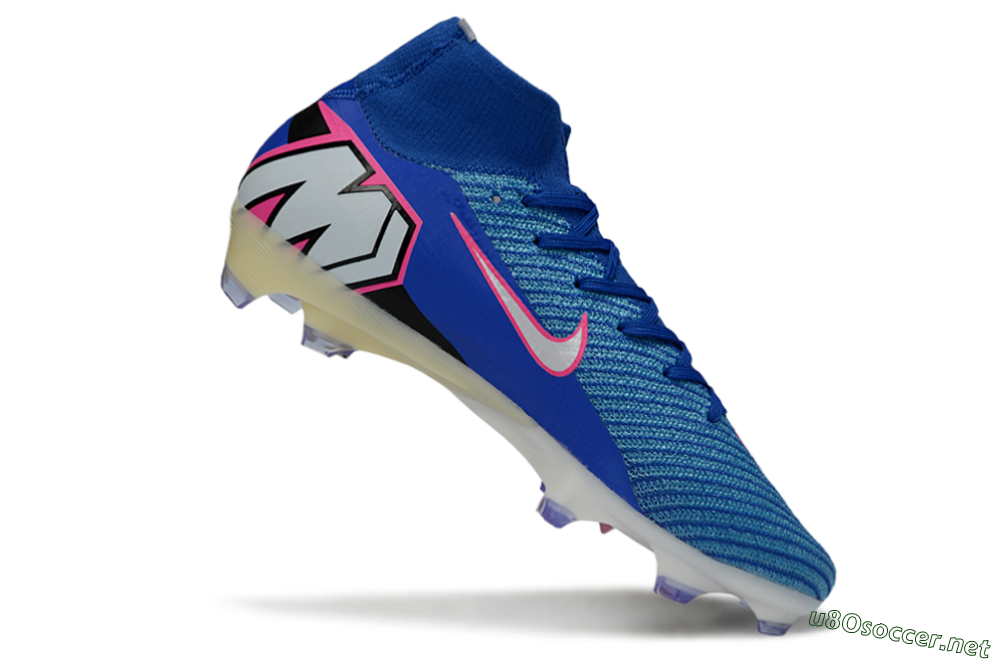Men's Nike Air Zoom Mercurial Superfly 10 Elite FG Football Boots - Blue/Electric Blue/Neon Pink 4
