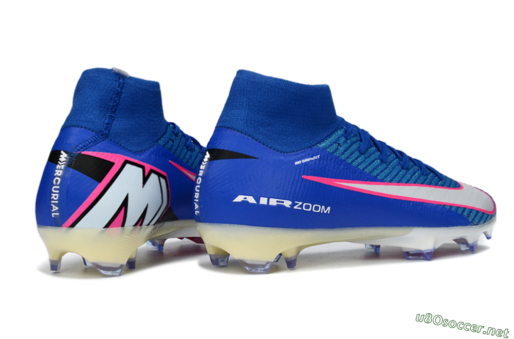 Men's Nike Air Zoom Mercurial Superfly 10 Elite FG Football Boots - Blue/Electric Blue/Neon Pink 6