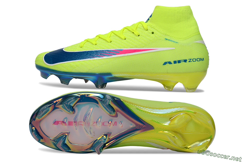 Unisex Nike Air Zoom Mercurial Superfly 10 Elite FG Football Boots - Green/Luminous Green/Blue Shift 1