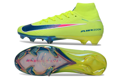 Unisex Nike Air Zoom Mercurial Superfly 10 Elite FG Football Boots - Green/Luminous Green/Blue Shift