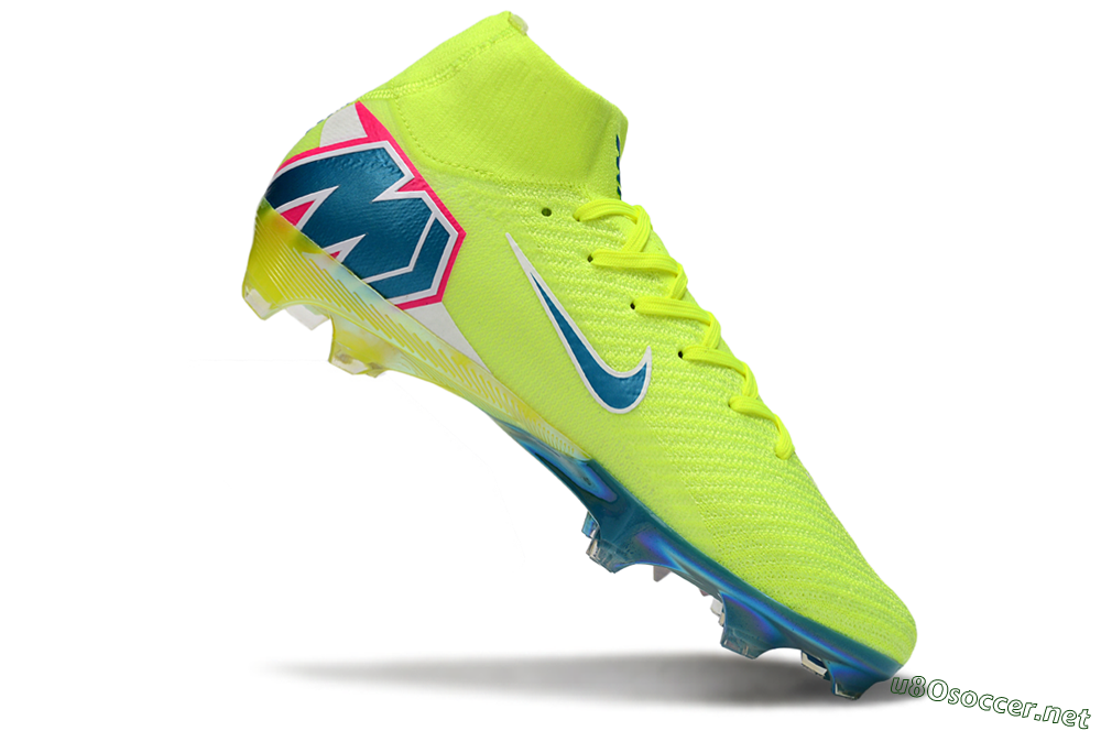 Unisex Nike Air Zoom Mercurial Superfly 10 Elite FG Football Boots - Green/Luminous Green/Blue Shift 4