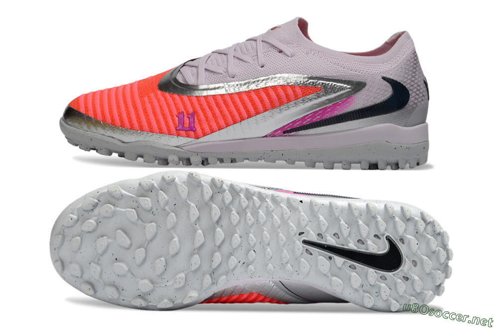 Unisex Nike Phantom 6 Low Elite TF Football Shoes - Pink/Flamingo Pink/Steel Gray 1