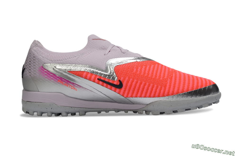 Unisex Nike Phantom 6 Low Elite TF Football Shoes - Pink/Flamingo Pink/Steel Gray 7