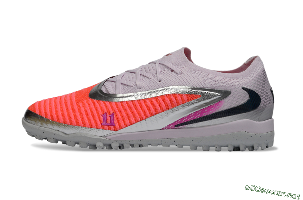 Unisex Nike Phantom 6 Low Elite TF Football Shoes - Pink/Flamingo Pink/Steel Gray 0