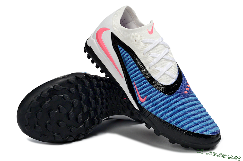 Men's Nike Phantom 6 Low Elite TF Football Shoes - Blue/Electric Blue/Neon Pink 4
