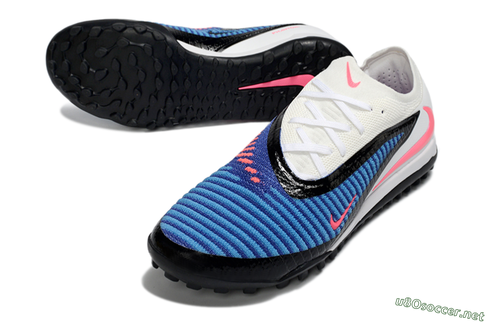 Men's Nike Phantom 6 Low Elite TF Football Shoes - Blue/Electric Blue/Neon Pink 3