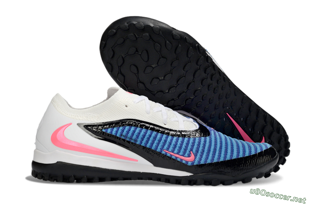Men's Nike Phantom 6 Low Elite TF Football Shoes - Blue/Electric Blue/Neon Pink 2
