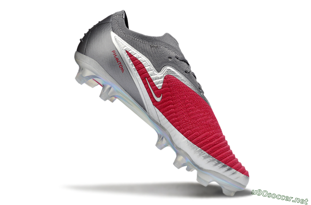 Unisex Nike Phantom 6 Low Elite FG Football Boots - Red/Crimson Red/Steel Grey 5