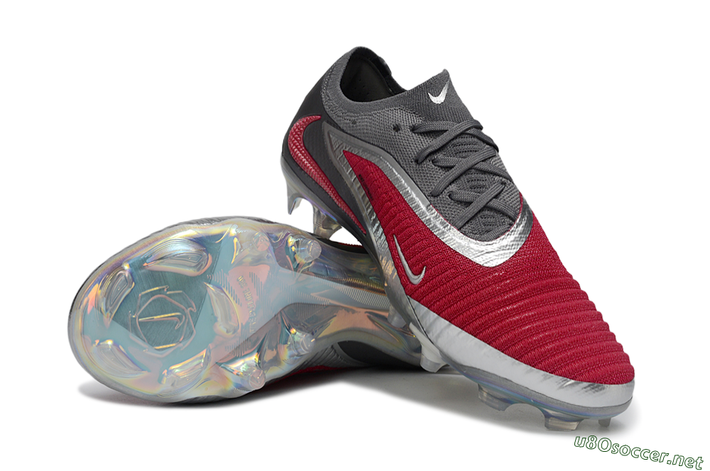 Unisex Nike Phantom 6 Low Elite FG Football Boots - Red/Crimson Red/Steel Grey 4