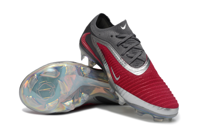 Unisex Nike Phantom 6 Low Elite FG Football Boots - Red/Crimson Red/Steel Grey