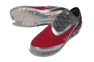 Unisex Nike Phantom 6 Low Elite FG Football Boots - Red/Crimson Red/Steel Grey