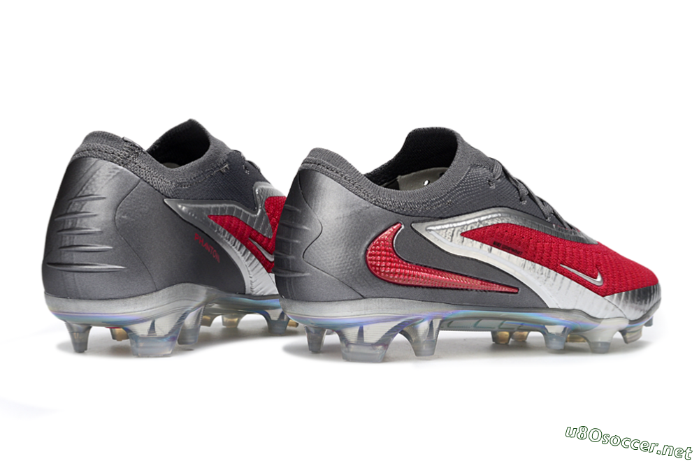 Unisex Nike Phantom 6 Low Elite FG Football Boots - Red/Crimson Red/Steel Grey 7