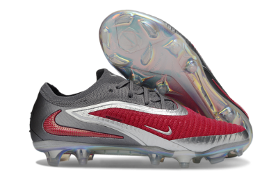 Unisex Nike Phantom 6 Low Elite FG Football Boots - Red/Crimson Red/Steel Grey
