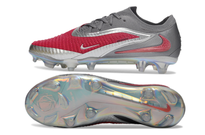 Unisex Nike Phantom 6 Low Elite FG Football Boots - Red/Crimson Red/Steel Grey