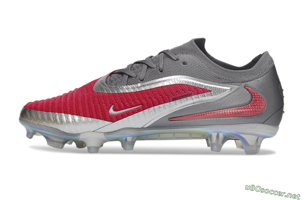 Unisex Nike Phantom 6 Low Elite FG Football Boots - Red/Crimson Red/Steel Grey 0