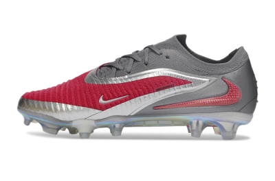 Unisex Nike Phantom 6 Low Elite FG Football Boots - Red/Crimson Red/Steel Grey