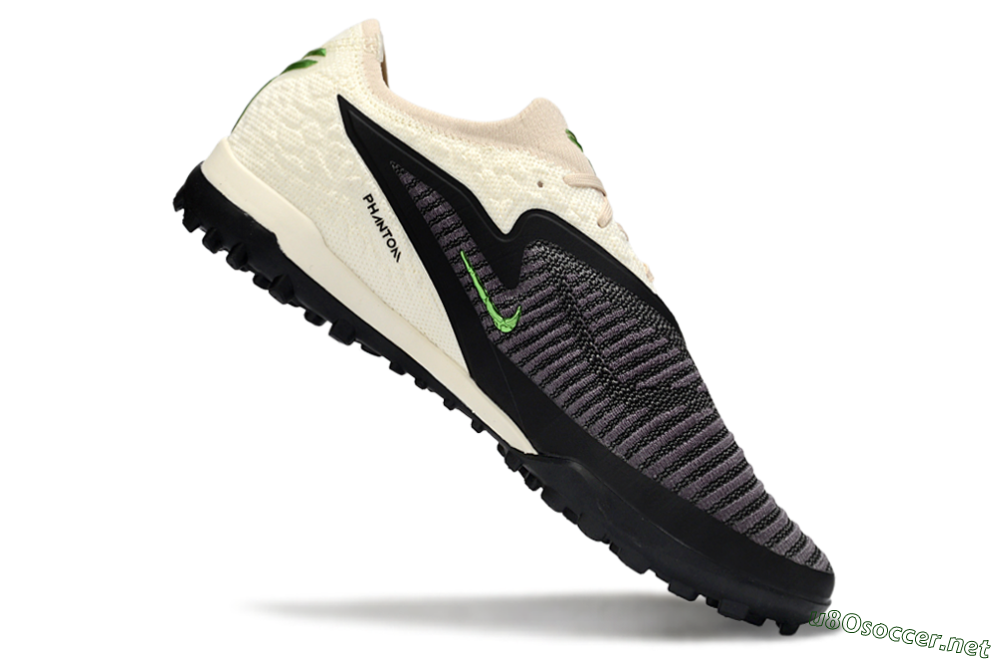Men's Nike Phantom 6 Low Elite TF Football Shoes - Black/Electric Green/Neutral Beige 5