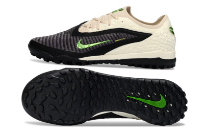Men's Nike Phantom 6 Low Elite TF Football Shoes - Black/Electric Green/Neutral Beige