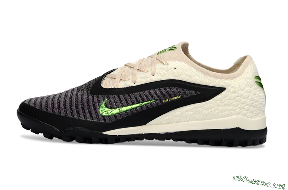 Men's Nike Phantom 6 Low Elite TF Football Shoes - Black/Electric Green/Neutral Beige 0