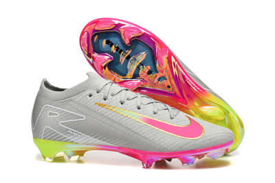 Men's Nike Air Zoom Mercurial Vapor 16 Elite FG Football Boots - Gray/Neon Pink/Neon Green