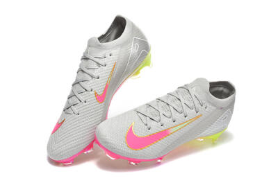 Men's Nike Air Zoom Mercurial Vapor 16 Elite FG Football Boots - Gray/Neon Pink/Neon Green