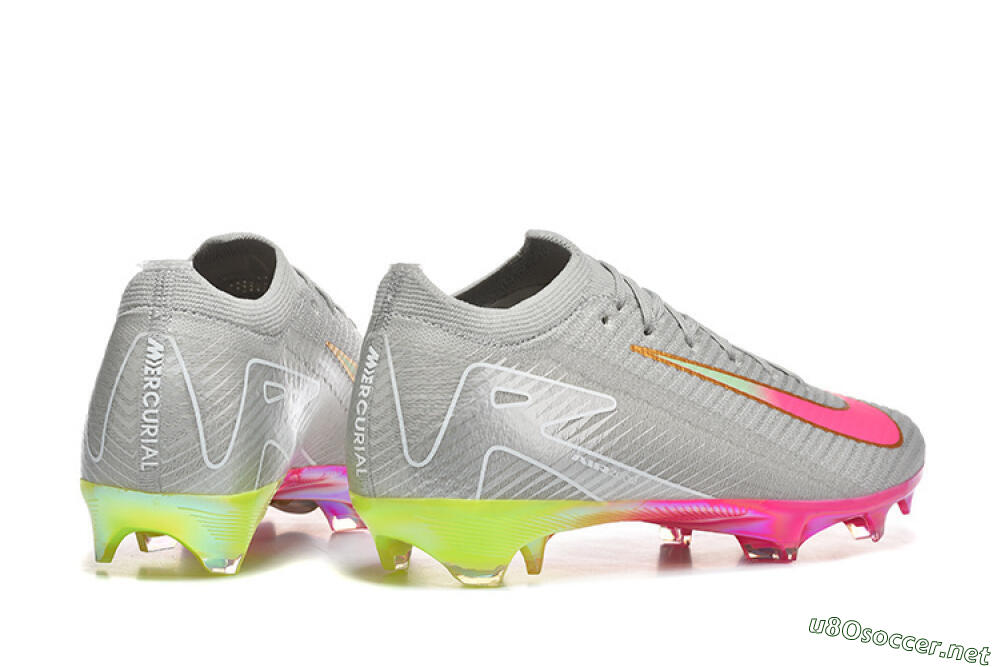 Men's Nike Air Zoom Mercurial Vapor 16 Elite FG Football Boots - Gray/Neon Pink/Neon Green 9