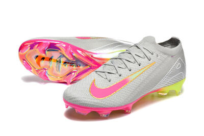 Men's Nike Air Zoom Mercurial Vapor 16 Elite FG Football Boots - Gray/Neon Pink/Neon Green