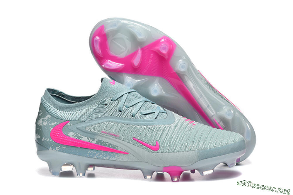 Unisex Nike Phantom 6 Low Elite FG Football Boots - Aqua/Bright Pink/Soft Gray 2