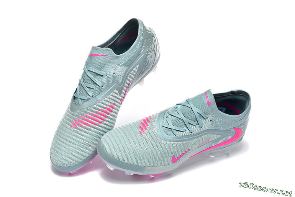 Unisex Nike Phantom 6 Low Elite FG Football Boots - Aqua/Bright Pink/Soft Gray 6