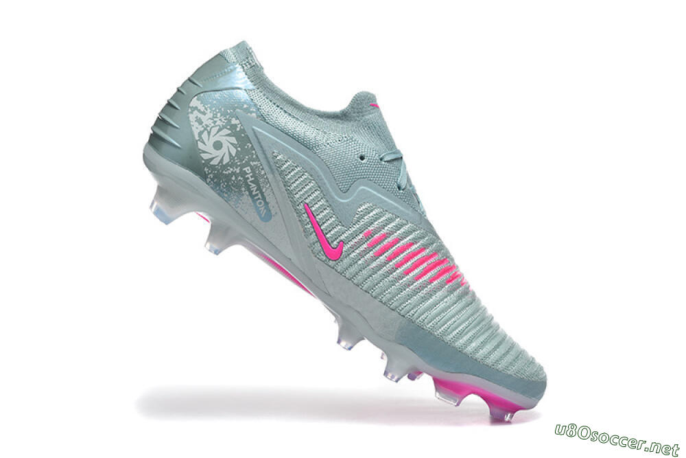 Unisex Nike Phantom 6 Low Elite FG Football Boots - Aqua/Bright Pink/Soft Gray 7